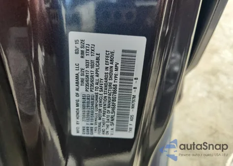 2015 Honda Odyssey Exl z USA, uszkodzony, nr VIN 5FNRL5H68FB078668